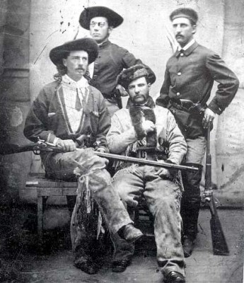 group of buffalo hunters including Bill Cody, front left.jpg